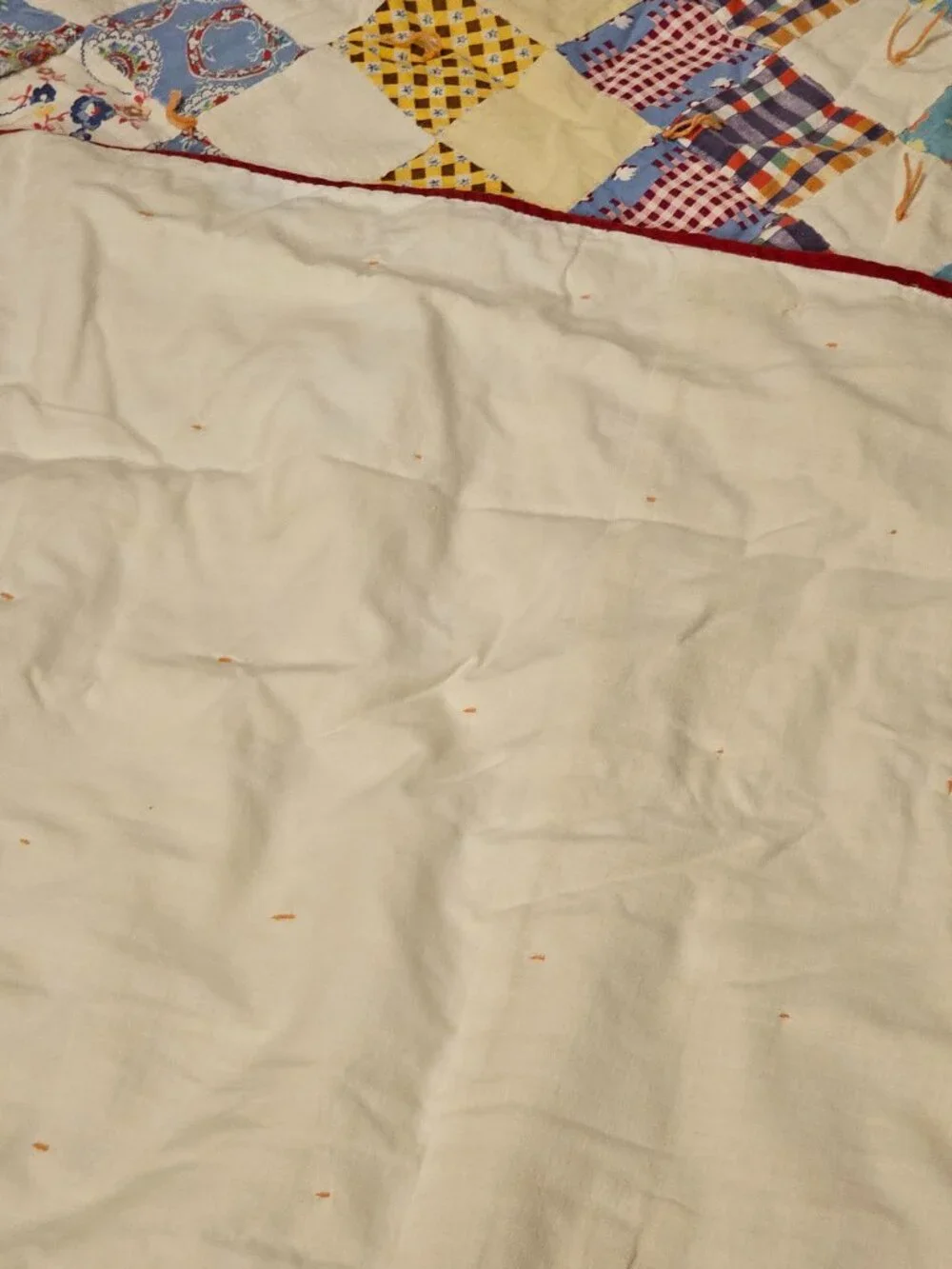 Vintage Antique Trip Around the World Hand Made QUILT Squares Diamonds